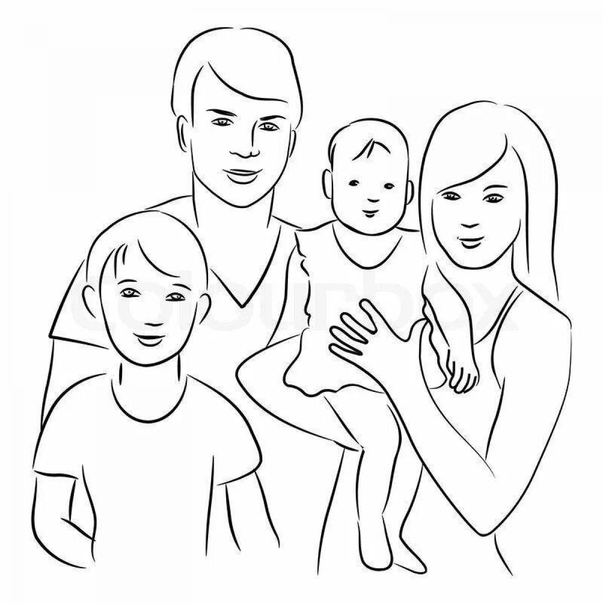 Семья рисунок карандашом