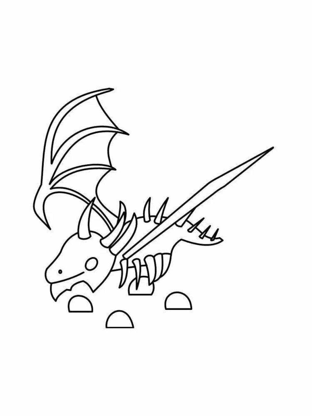 Раскраска дракон из адопт ми