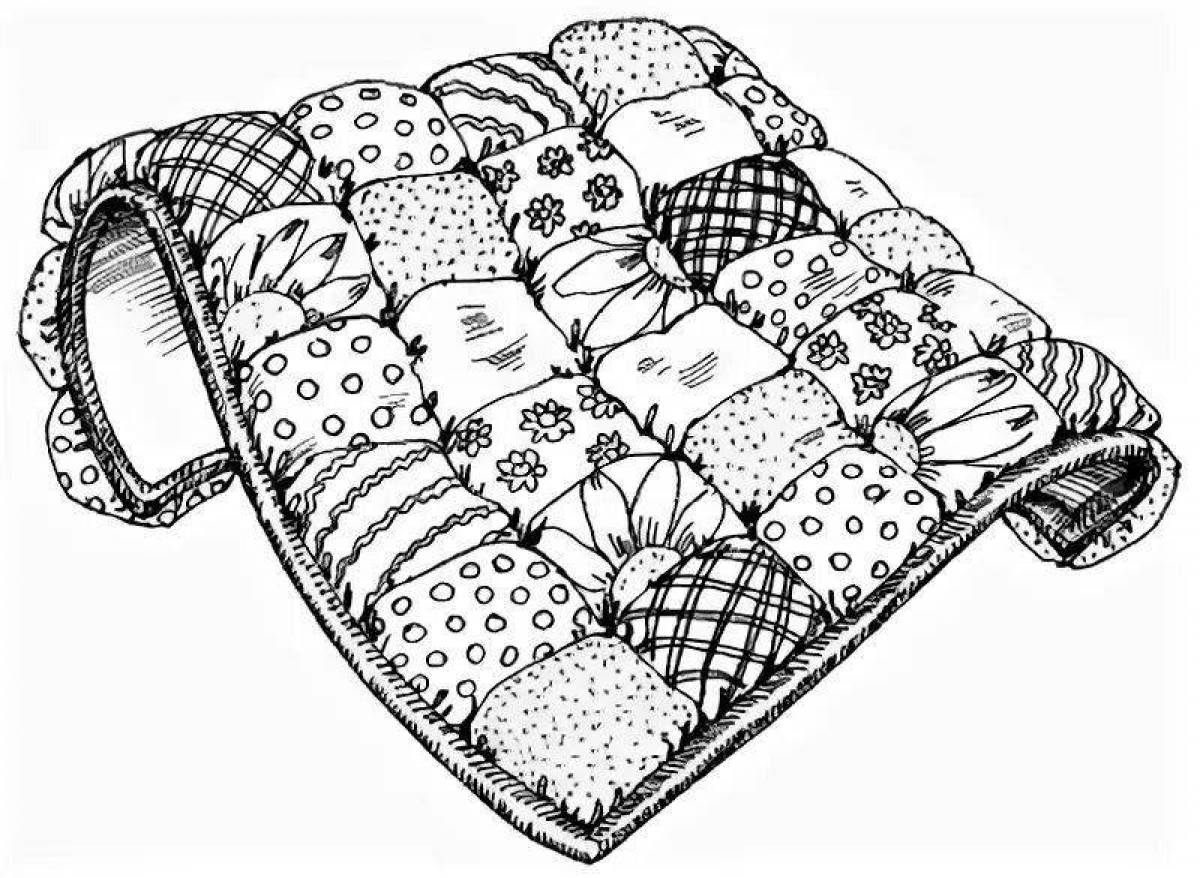 Лоскутное одеяло раскраска