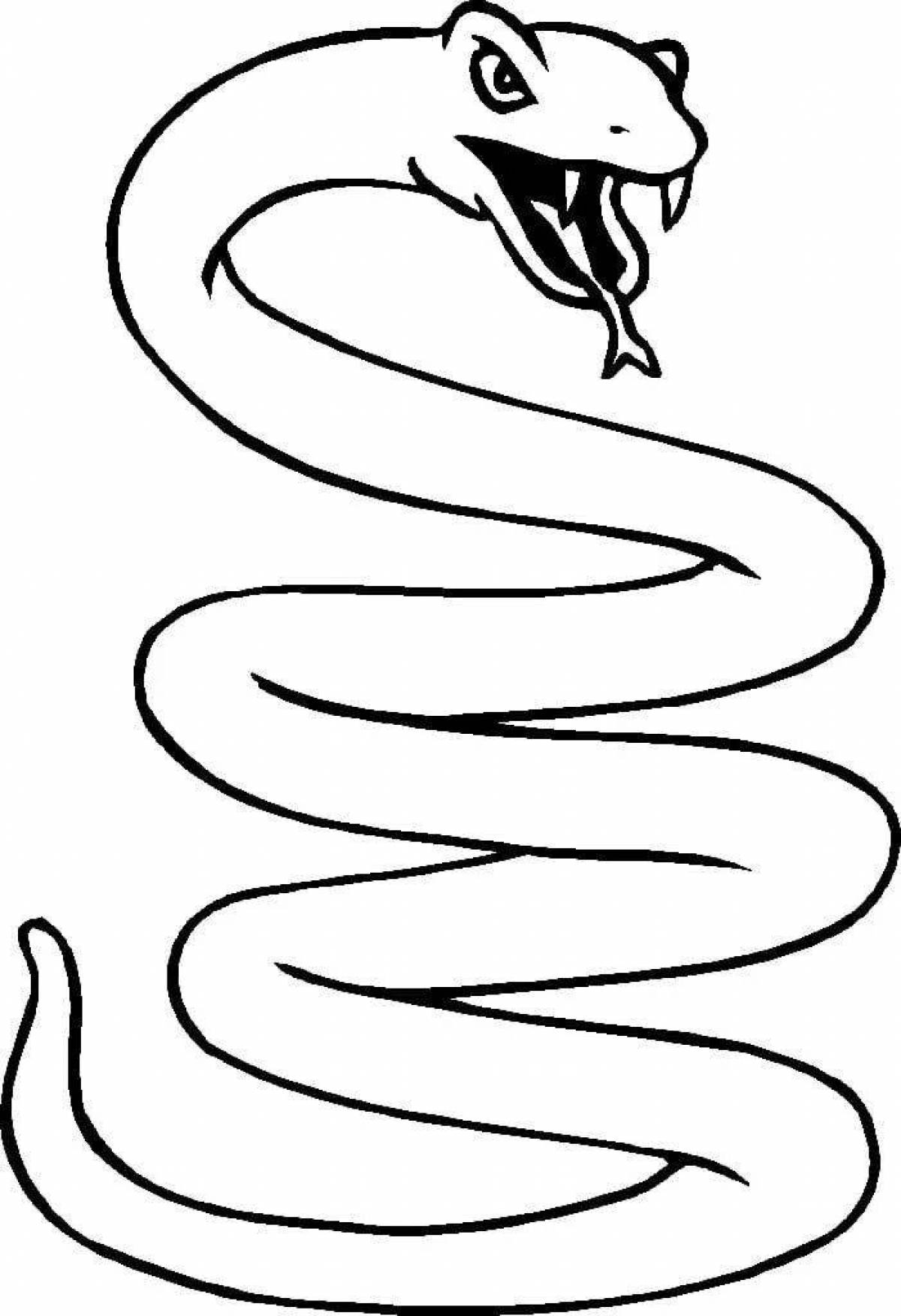 Змея раскраска для детей