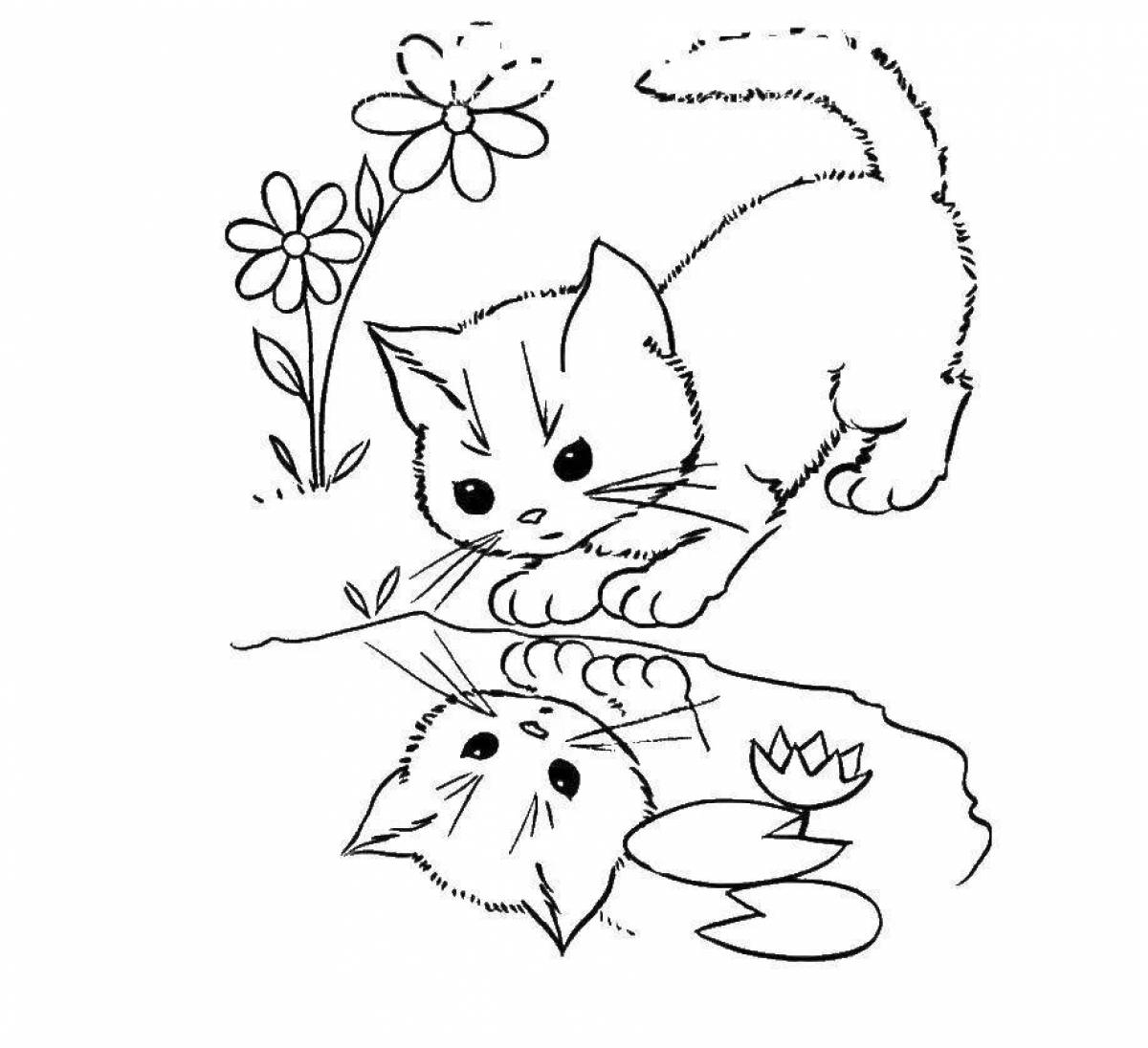 Раскраска котики маленькие. Раскраска. Котики. Раскраска кошечка. Котенок рисунок для раскрашивания. Раскраска для девочек кошки