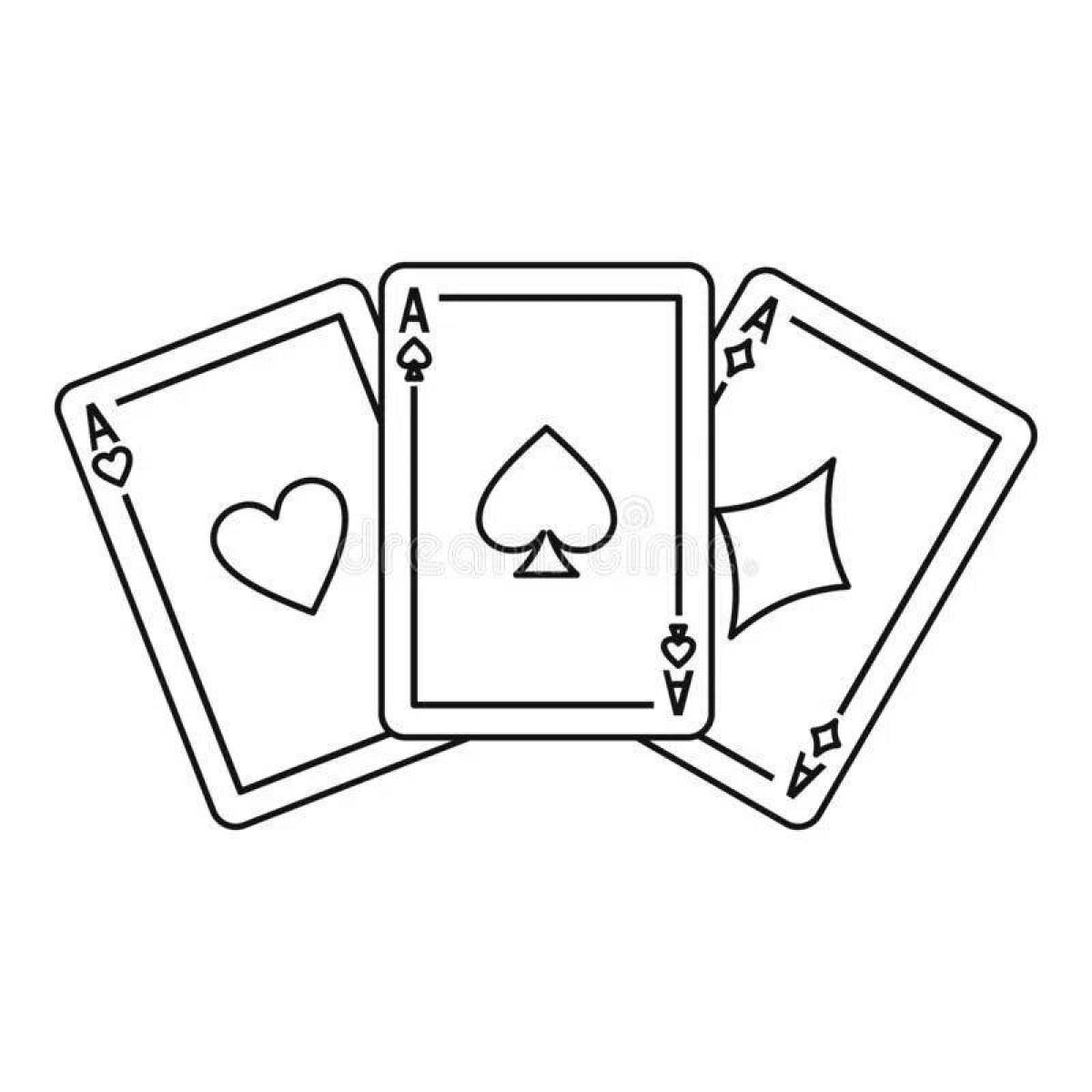 Fun coloring of playing cards