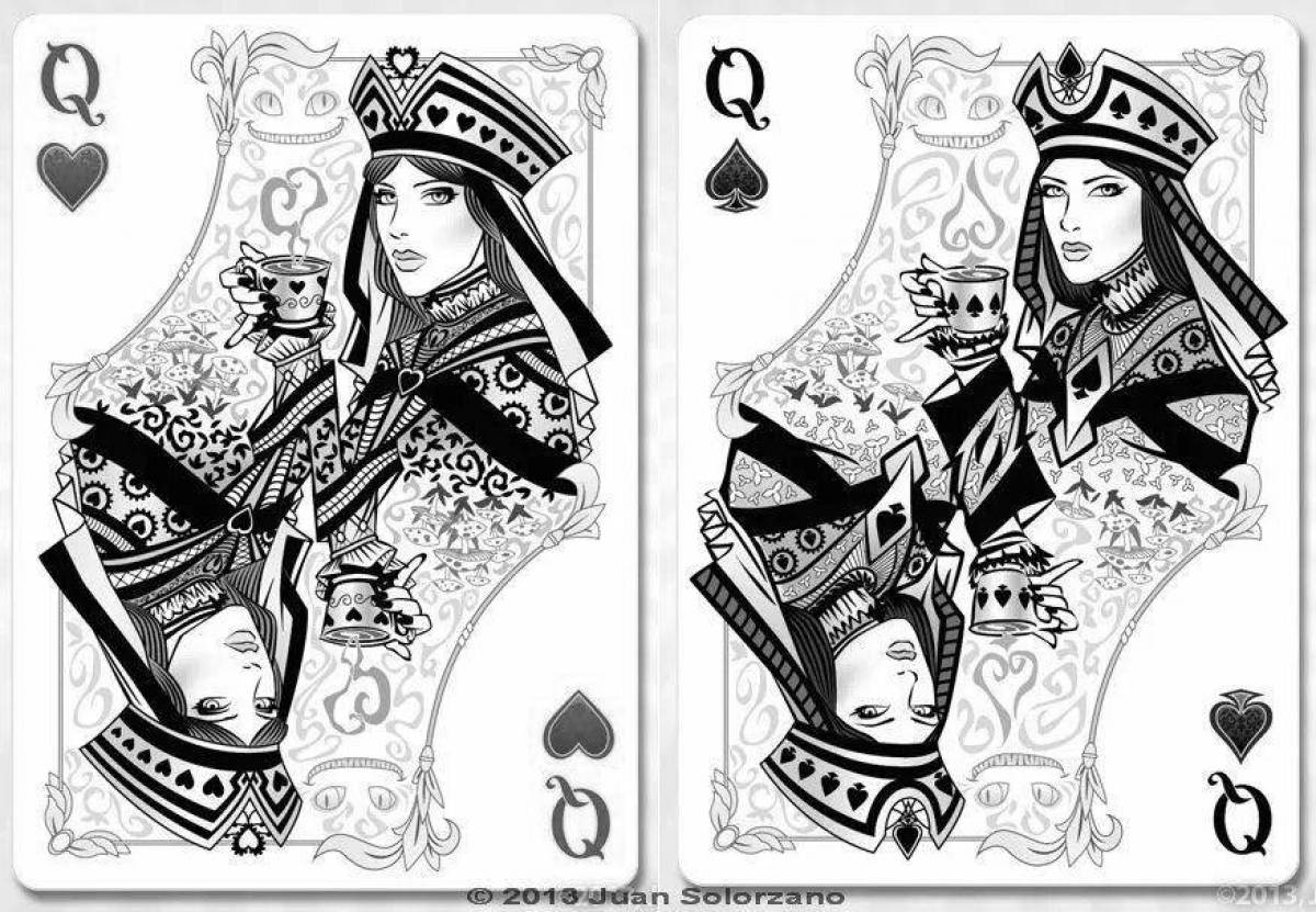 Festive coloring of playing cards