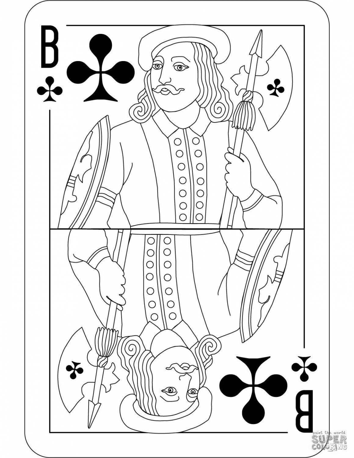 Live playing card coloring page
