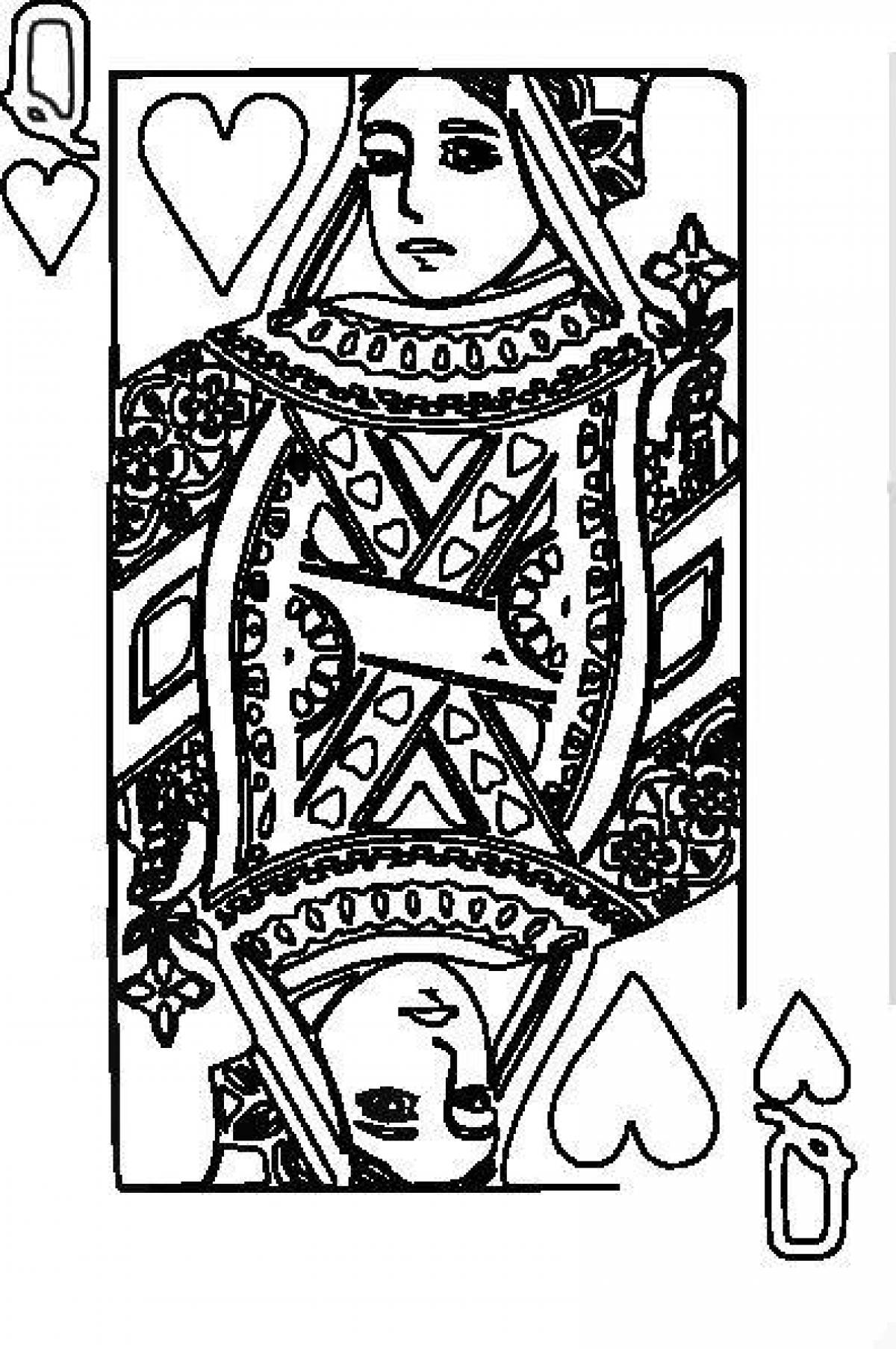 Magic playing card coloring page