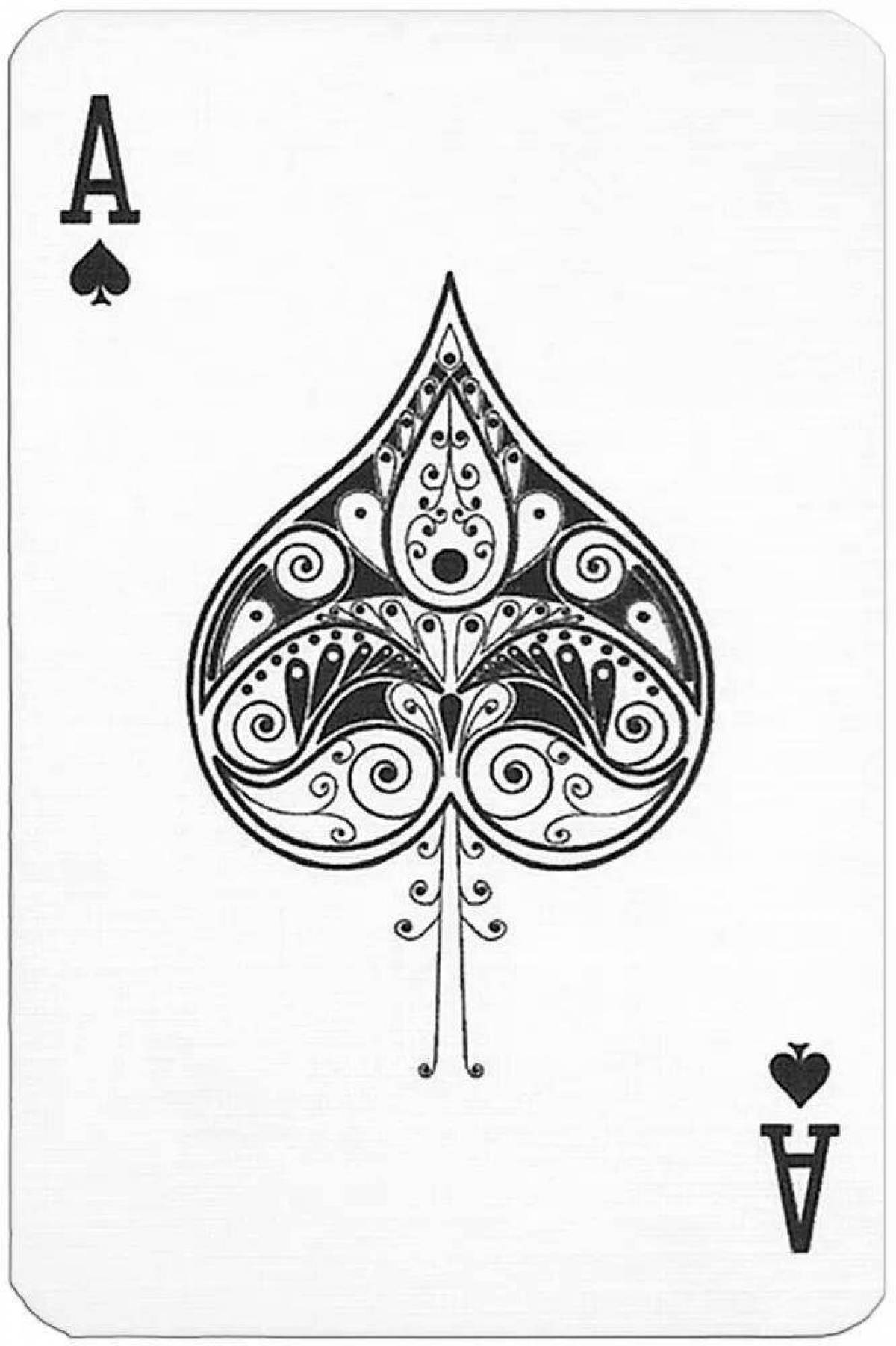 Bold playing card coloring page
