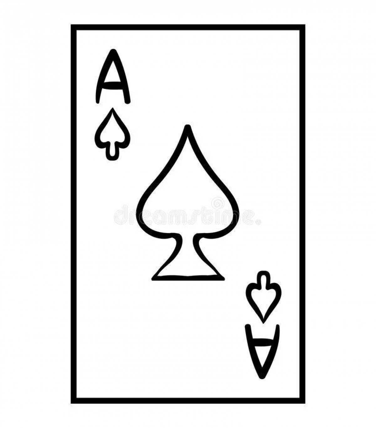 Amazing playing card coloring page