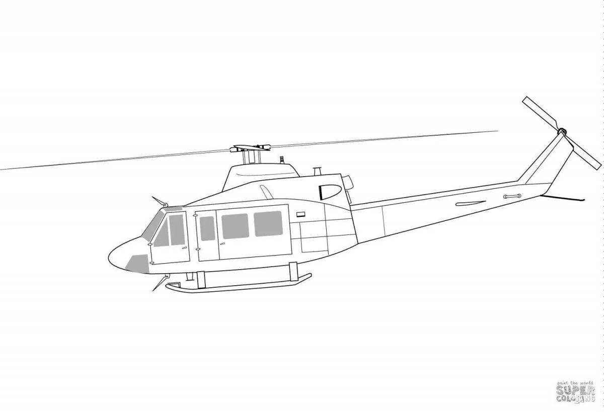 Police helicopter coloring book