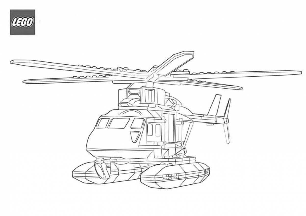 Police helicopter shiny coloring book