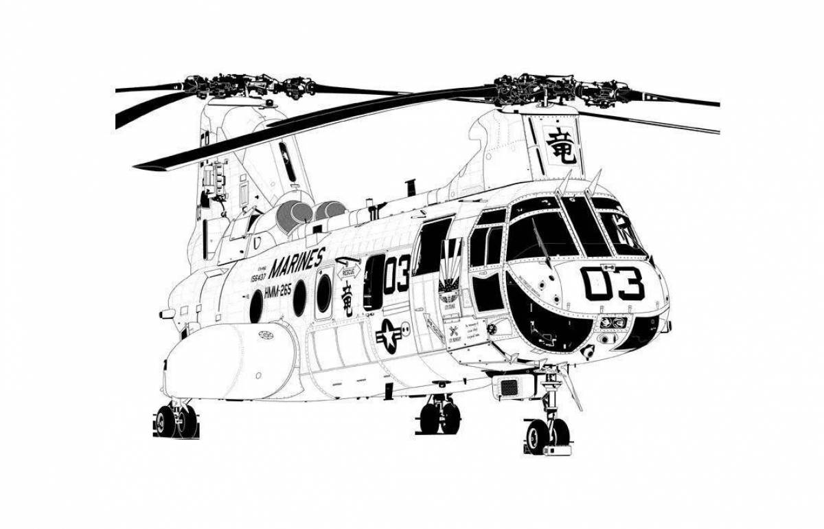 Coloring page nice police helicopter