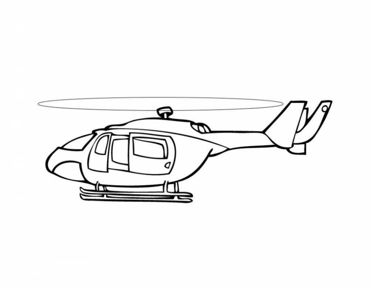 Coloring page dazzling police helicopter