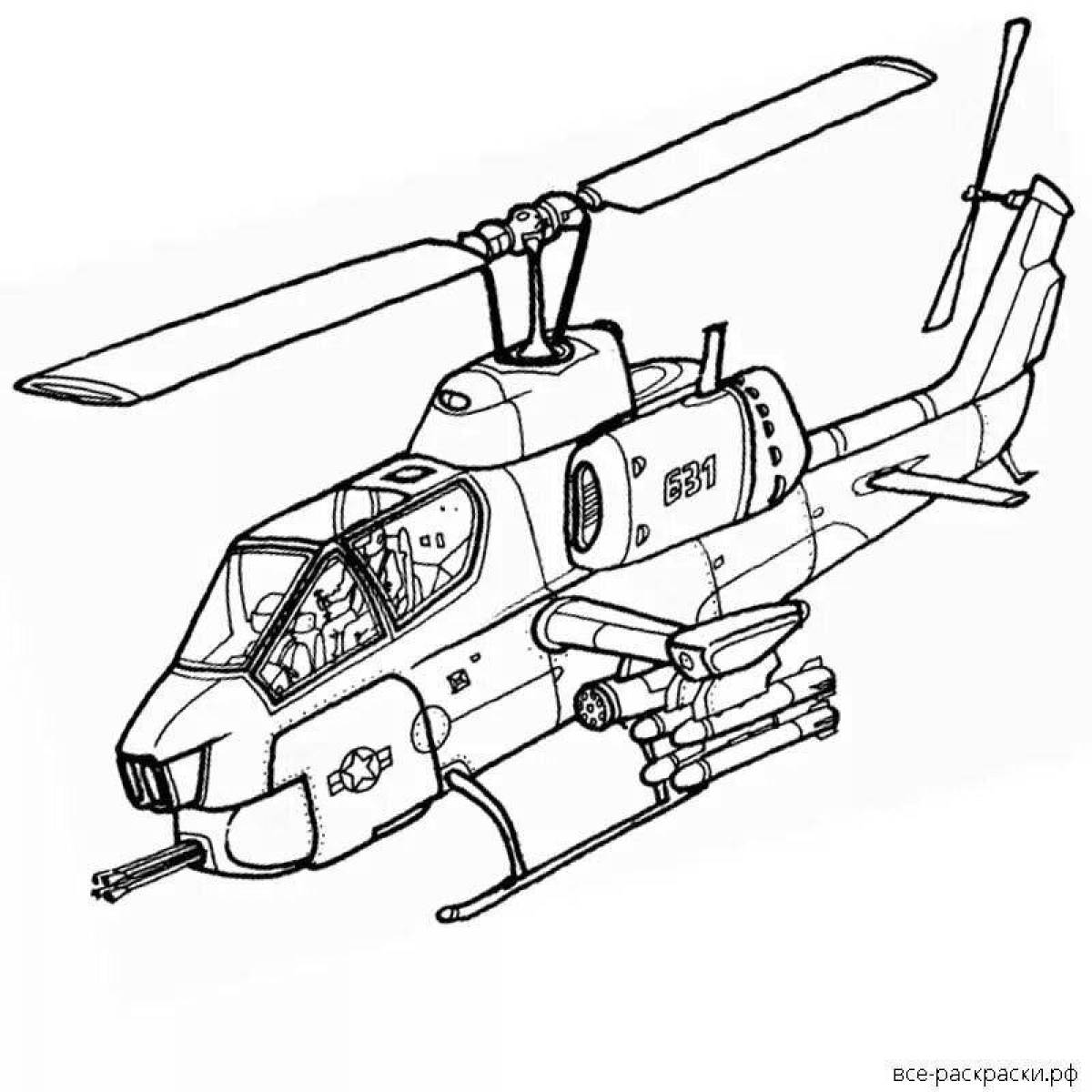 Раскраска боевой вертолет