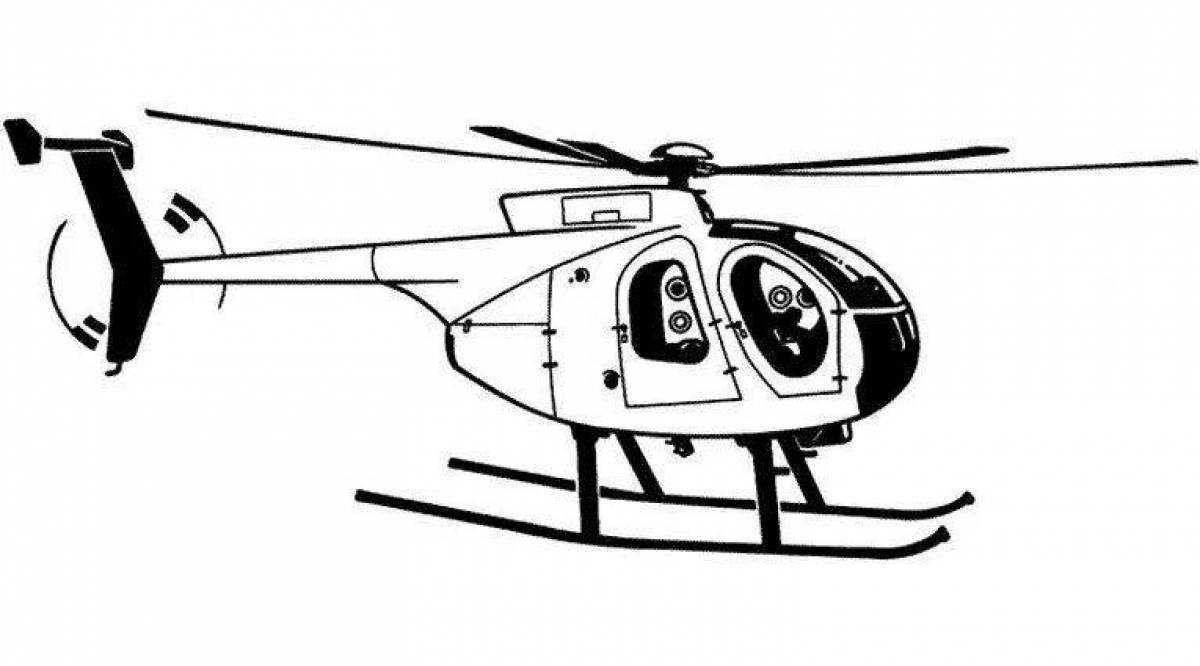 Coloring page shining police helicopter