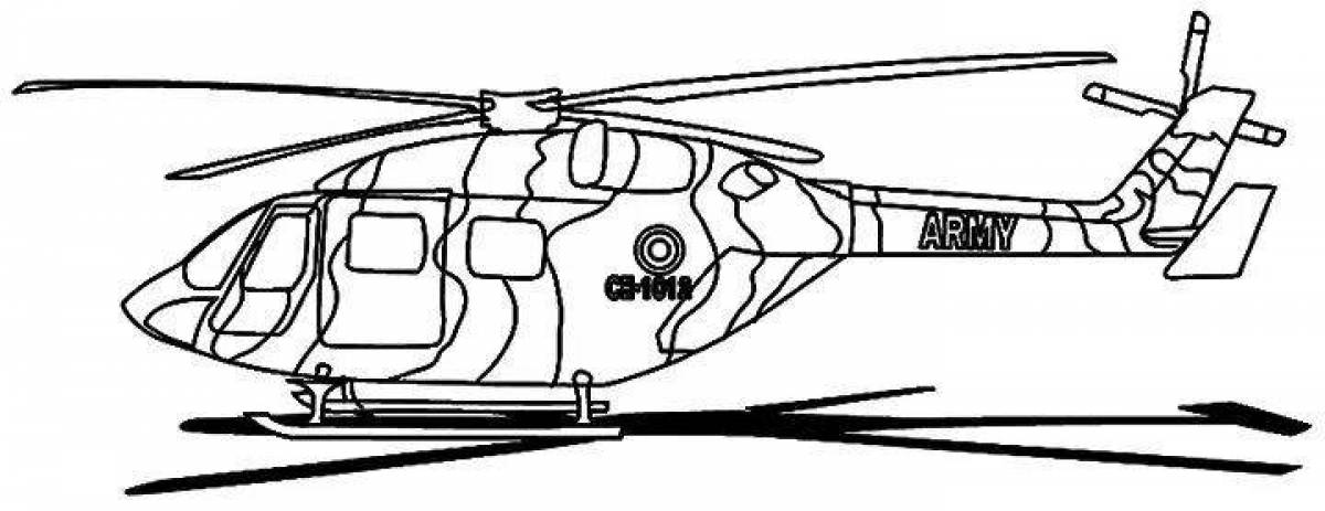Glowing police helicopter coloring page