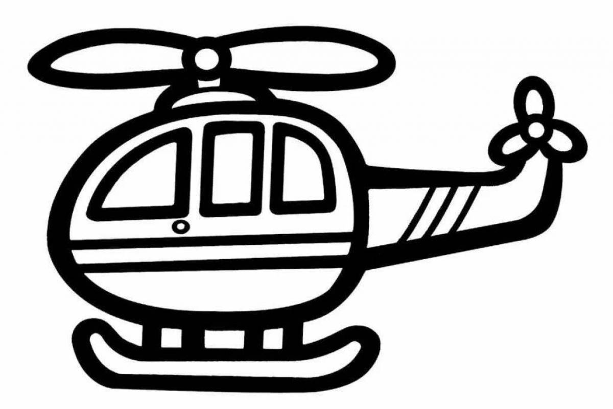 Attractive Police Helicopter Coloring Page