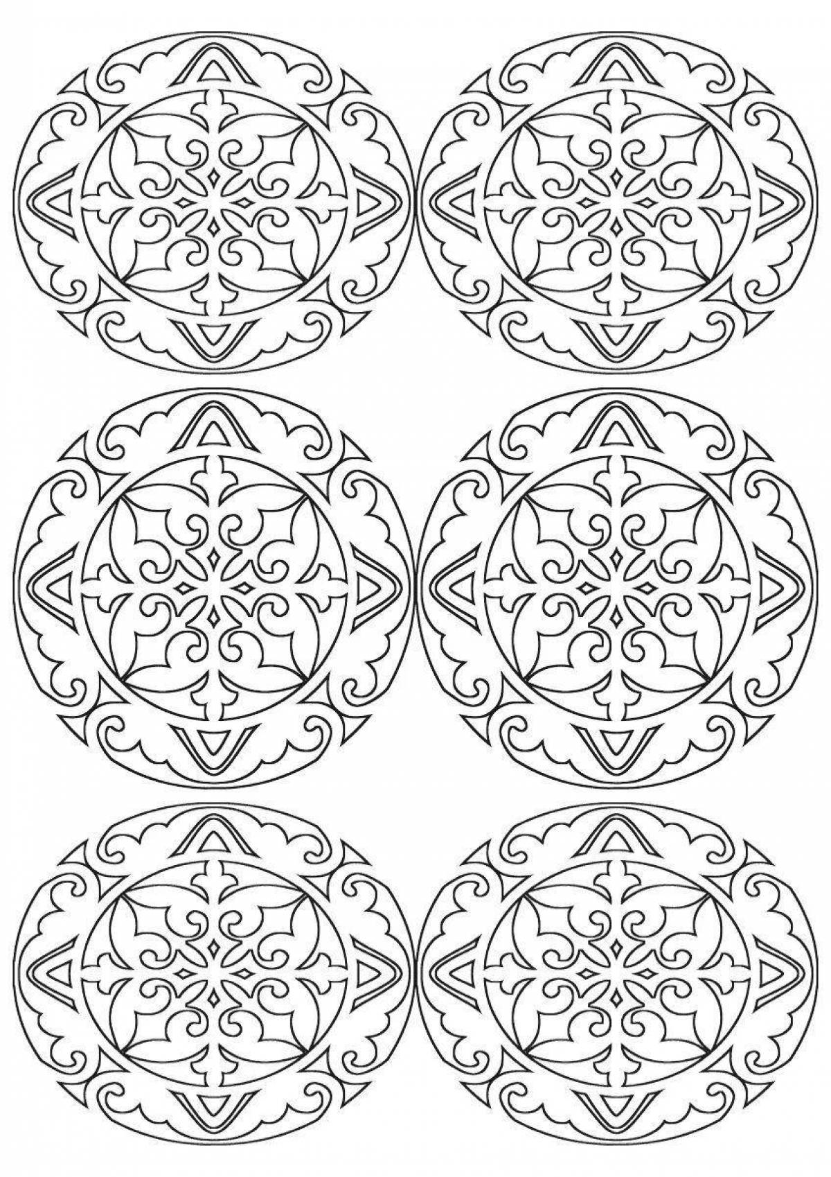Coloring page gentle belarusian ornament