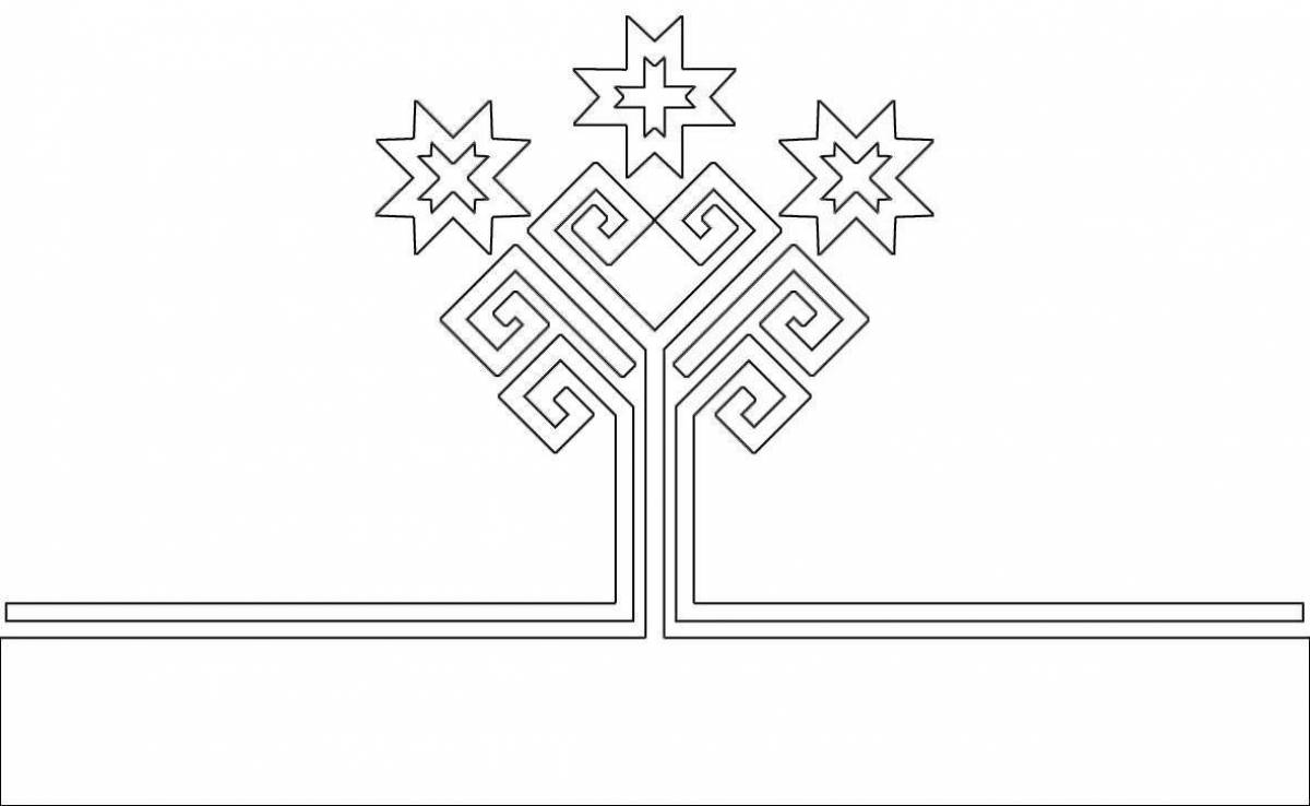 Coloring page captivating belarusian ornament
