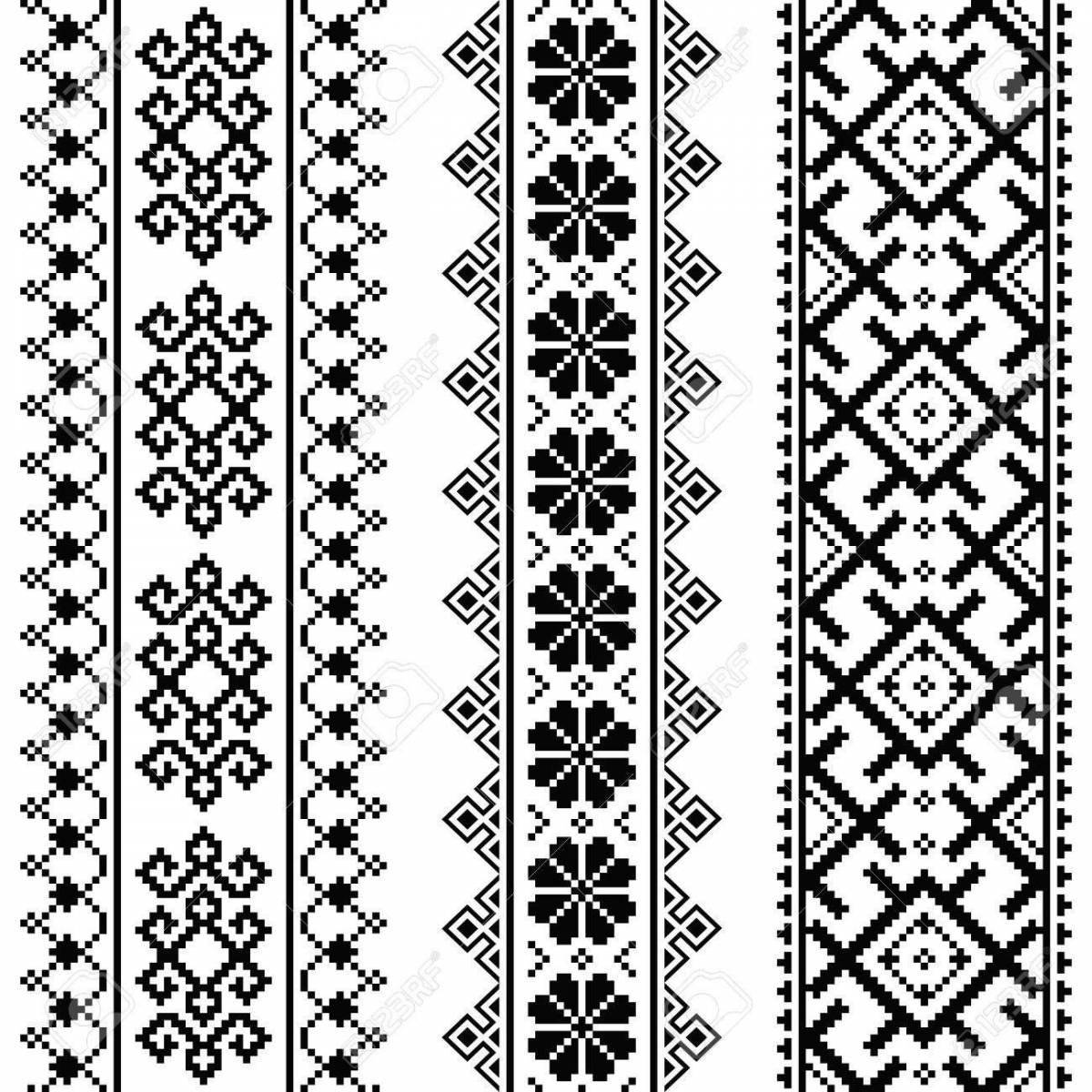 Coloring book alluring belarusian ornament