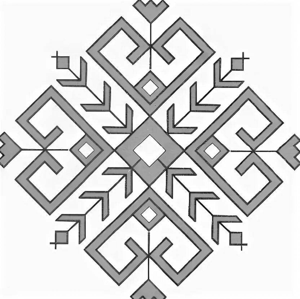 Coloring page fascinating belarusian ornament