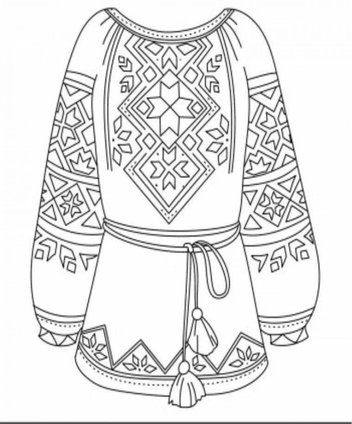 Coloring page spectacular belarusian ornament