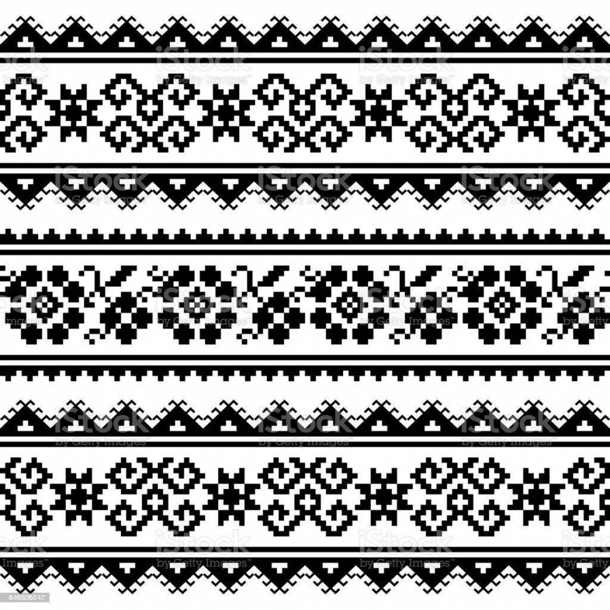 Coloring amazing belarusian ornament