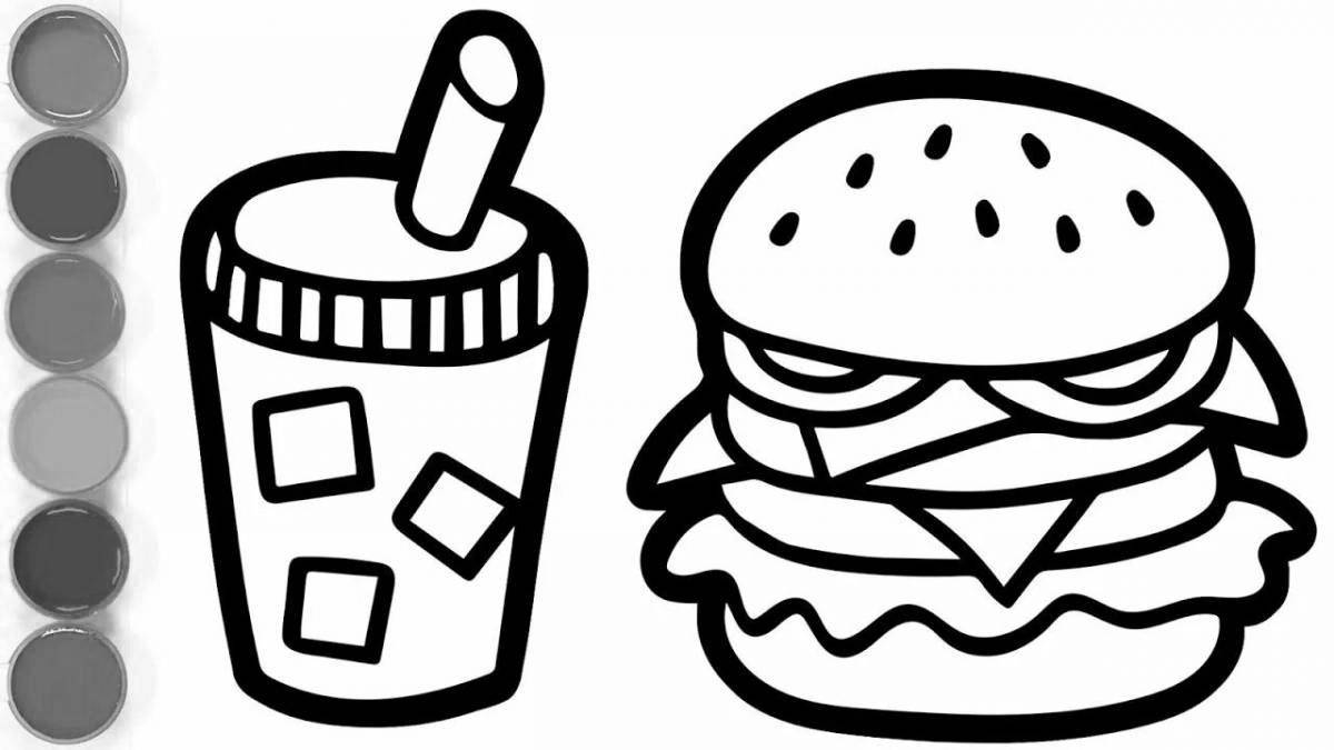 Living burger coloring page for kids