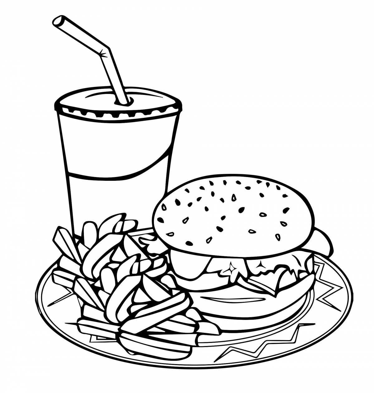 Inviting burger coloring pages for kids