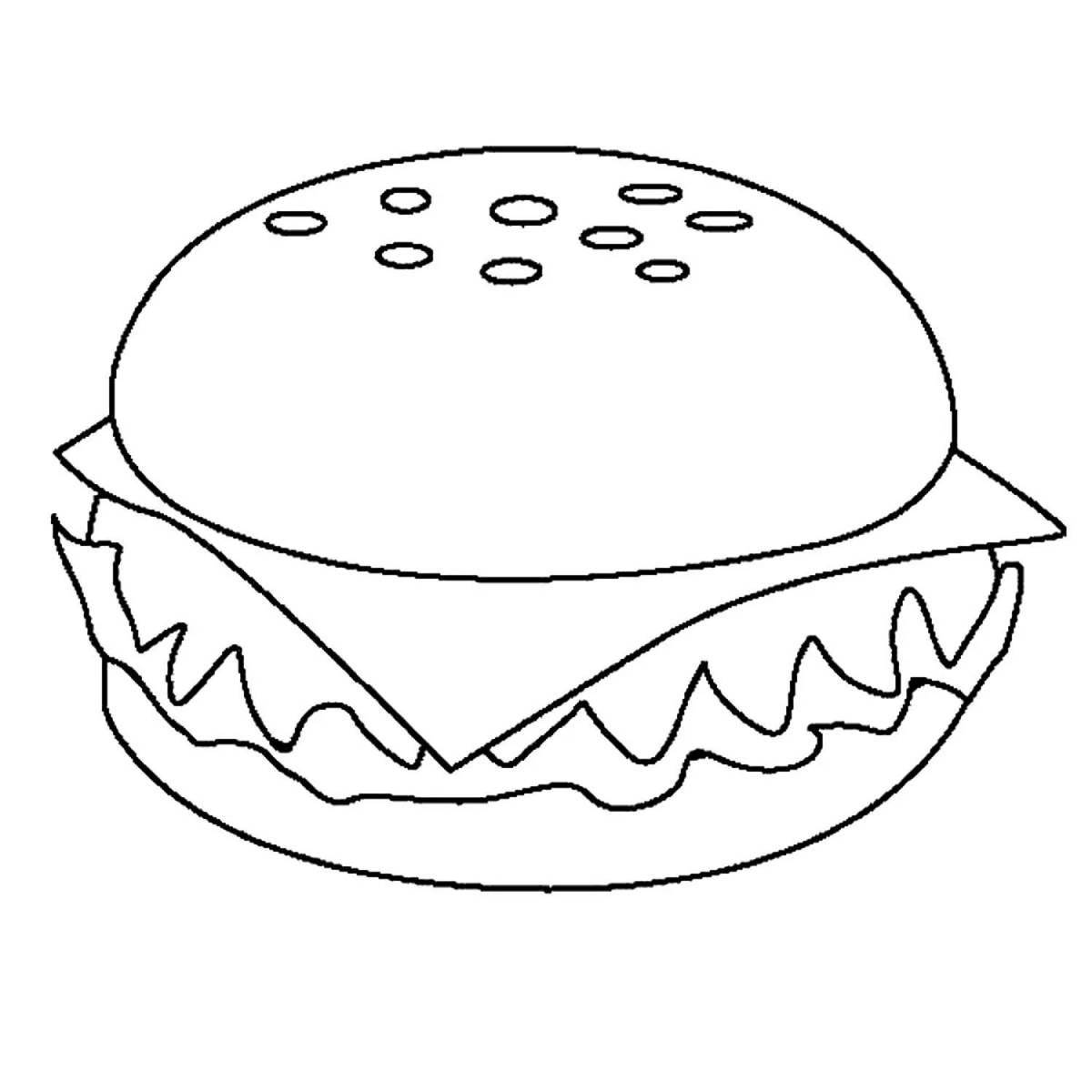 Amazing hamburger coloring page for kids