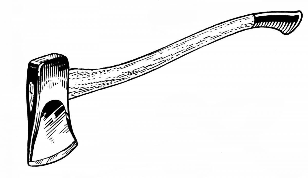 Coloring page with an ax for the little ones