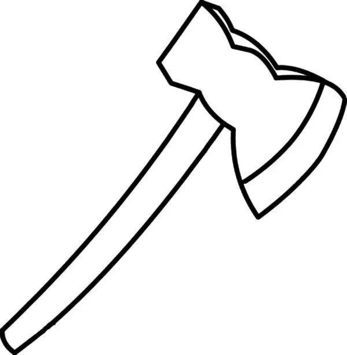 Attractive ax coloring page for toddlers