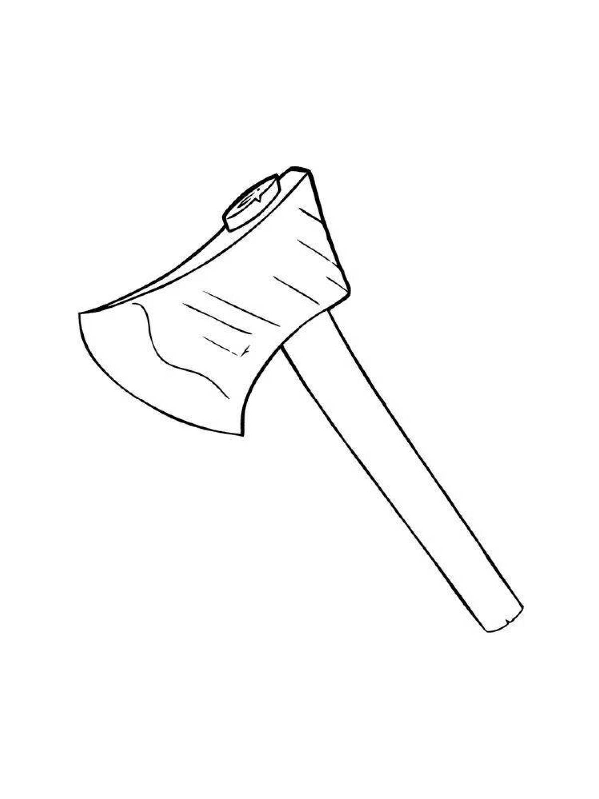 Outstanding ax coloring page for kids