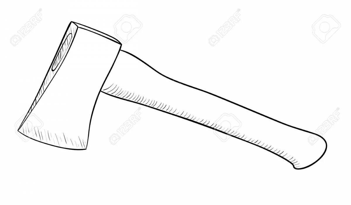 Great ax coloring page for kids