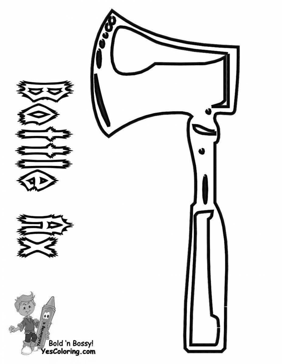 Wonderful ax coloring page for toddlers