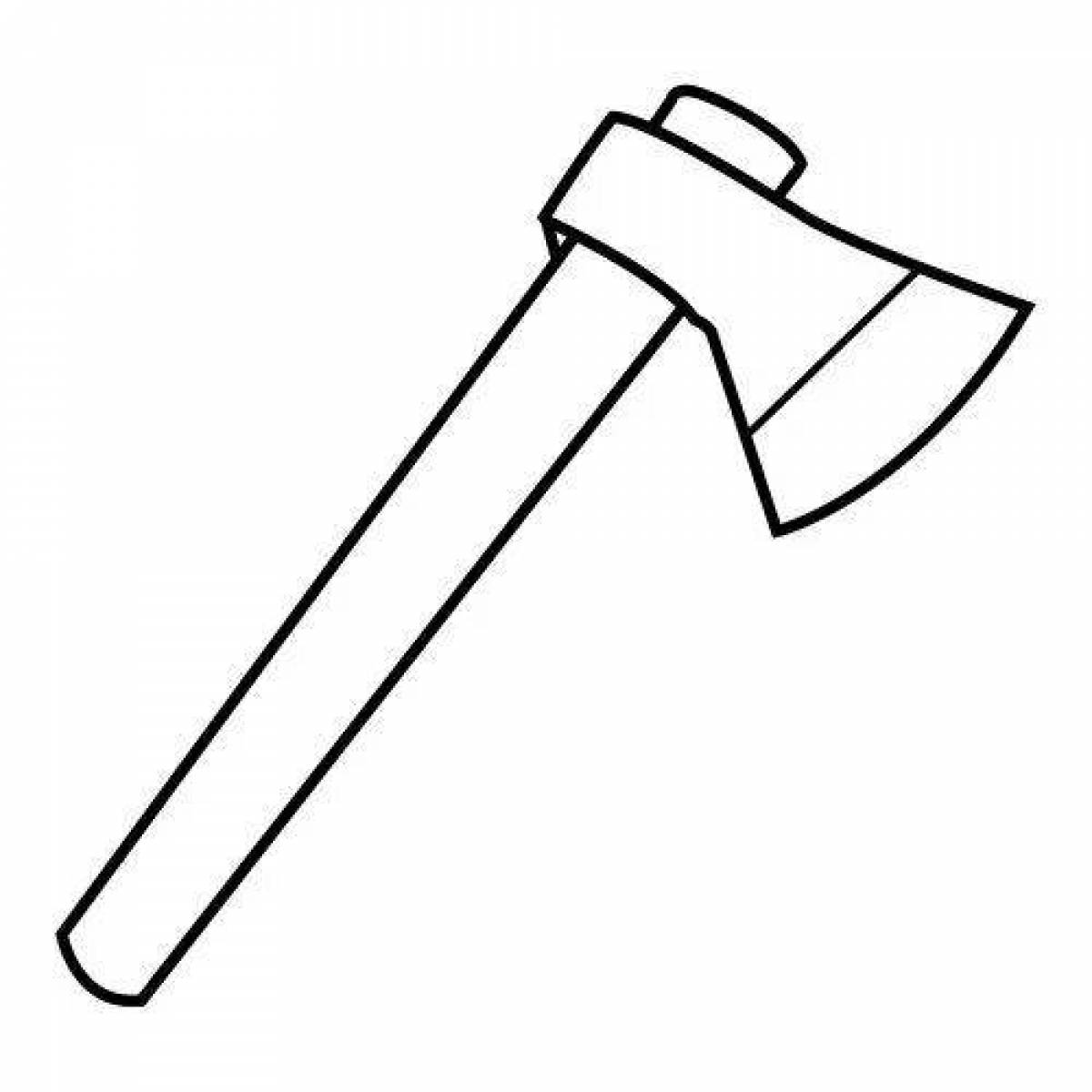 Adorable ax coloring page for kids