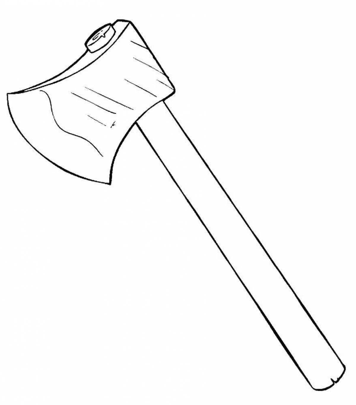 Attractive ax coloring page for kids