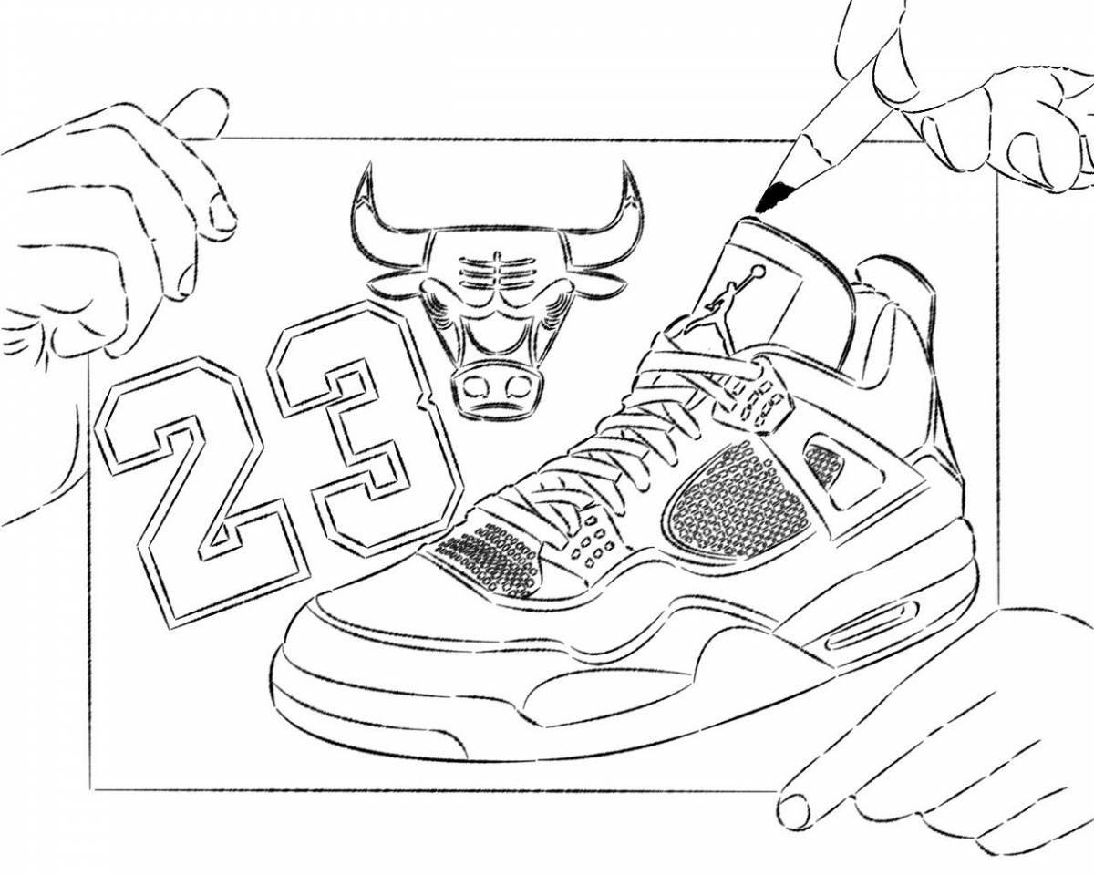 Amazing Jordans 4 coloring pages