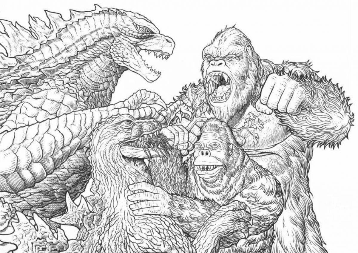 Godzilla vs kong exquisite coloring book