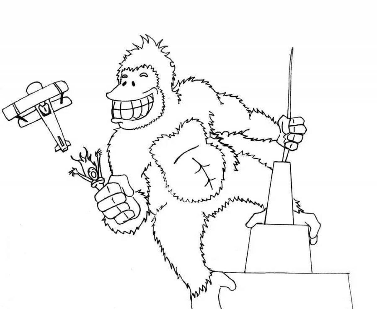 Rampant Godzilla vs Kong coloring page