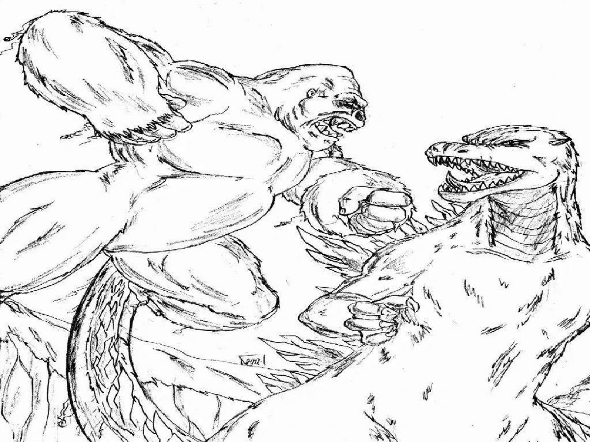 Flashy Godzilla vs Kong coloring book