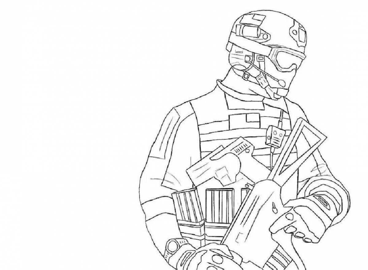 Colourful call of duty coloring page