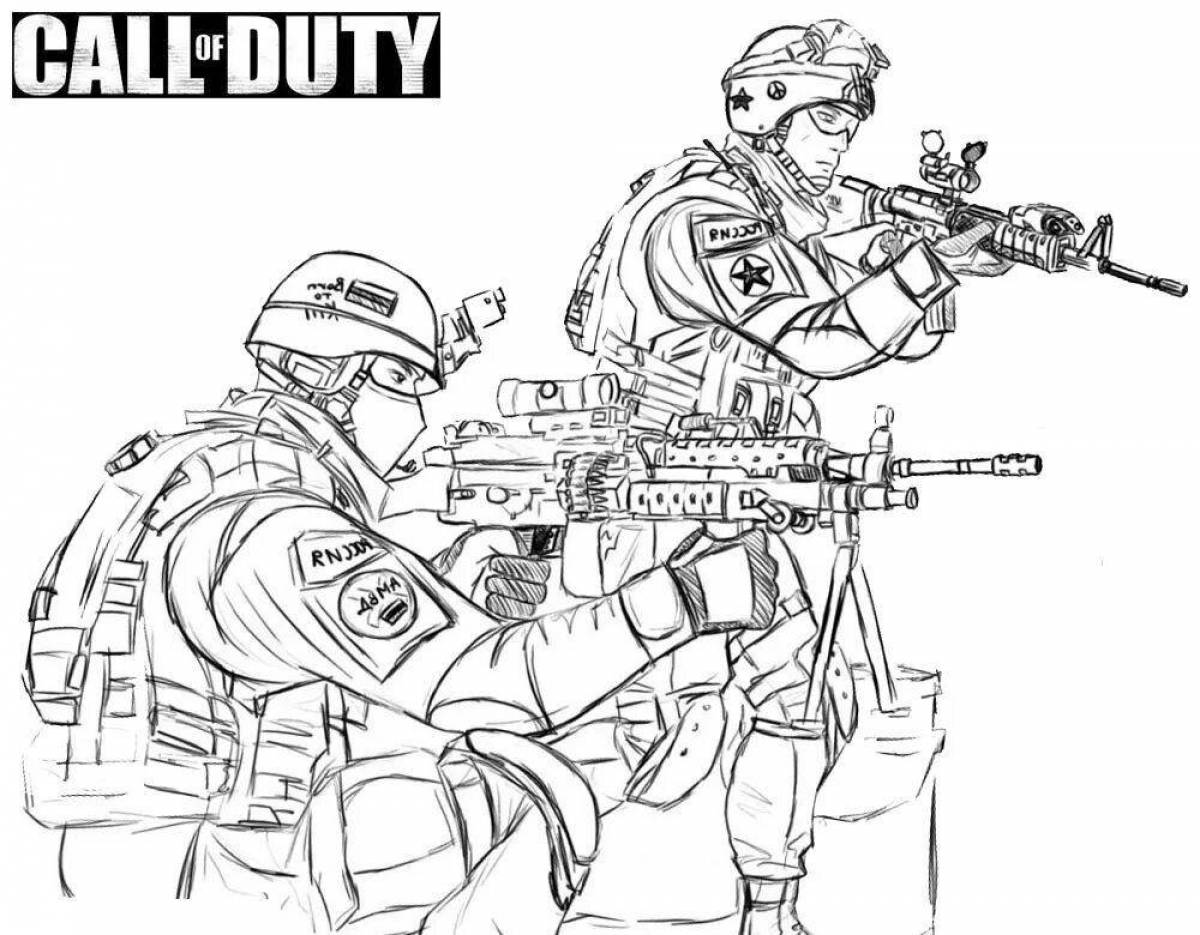 Bright call of duty coloring page