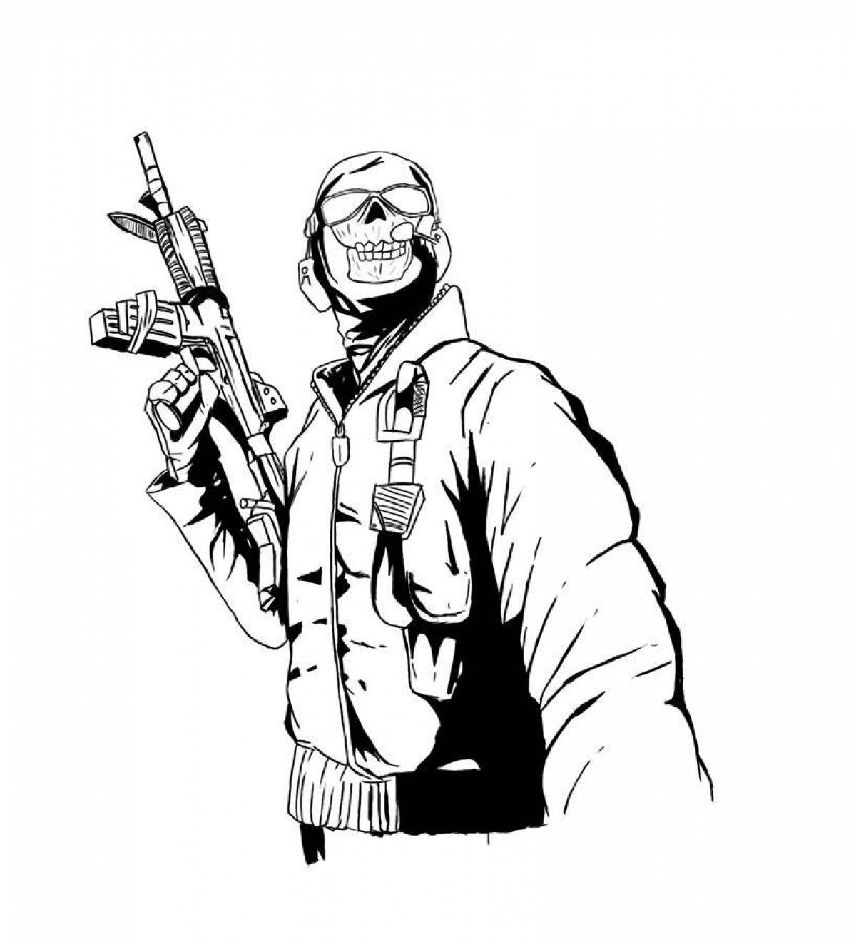 Stimulating call of duty coloring page