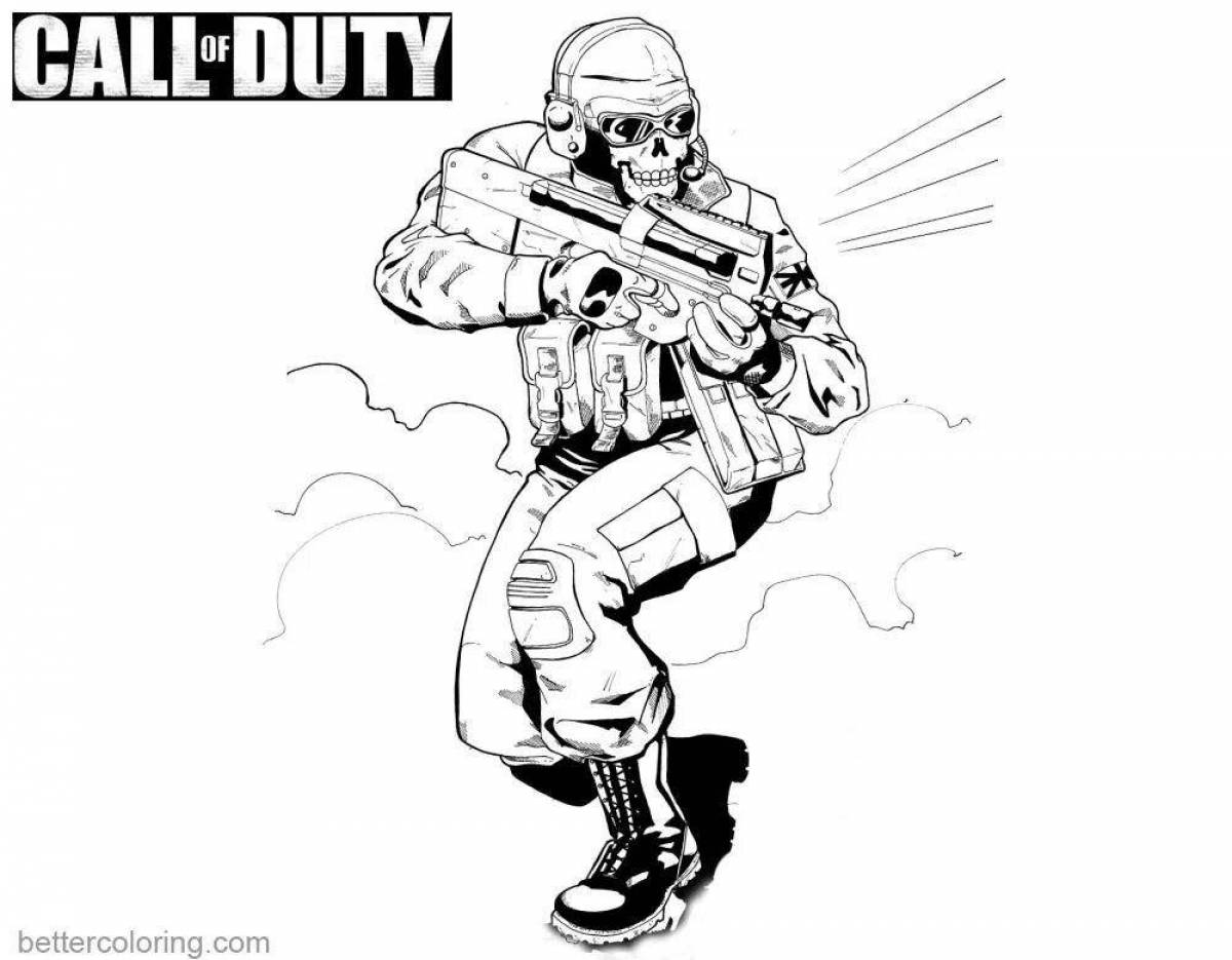 Detailed call of duty coloring page