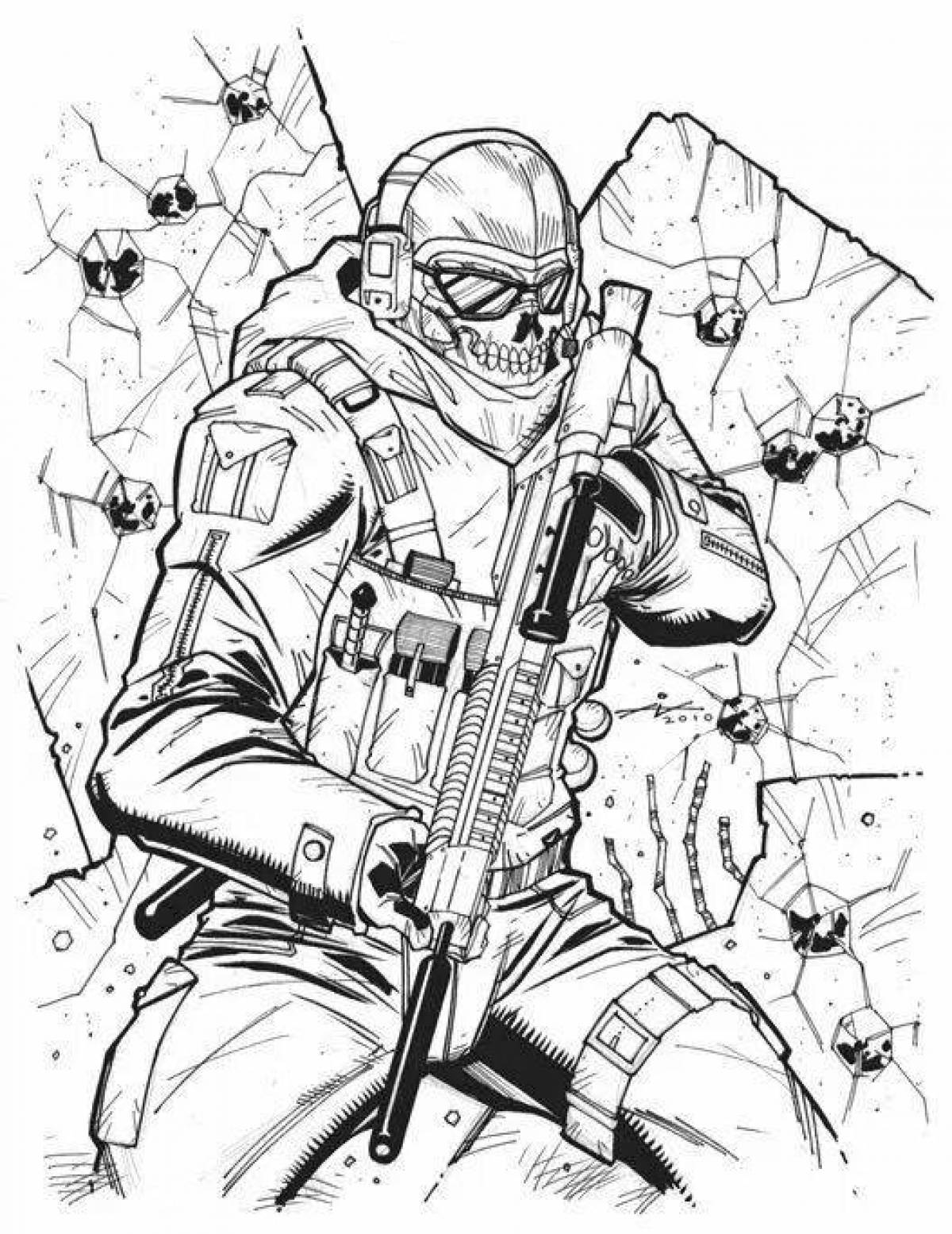 Intricate call of duty coloring page