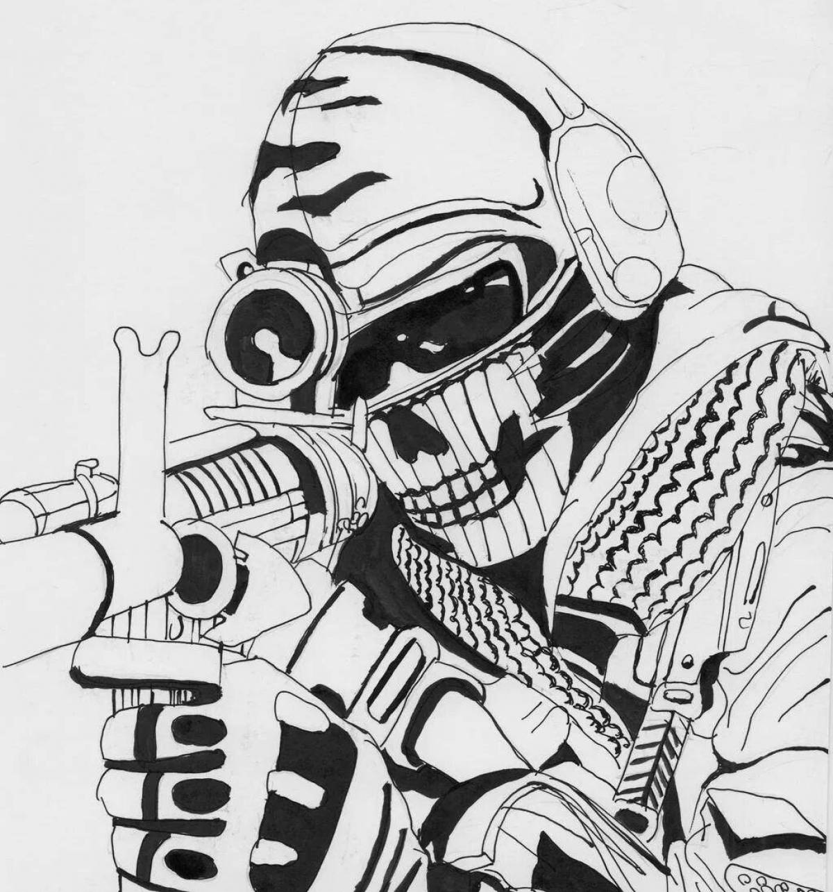 Complex call of duty coloring page