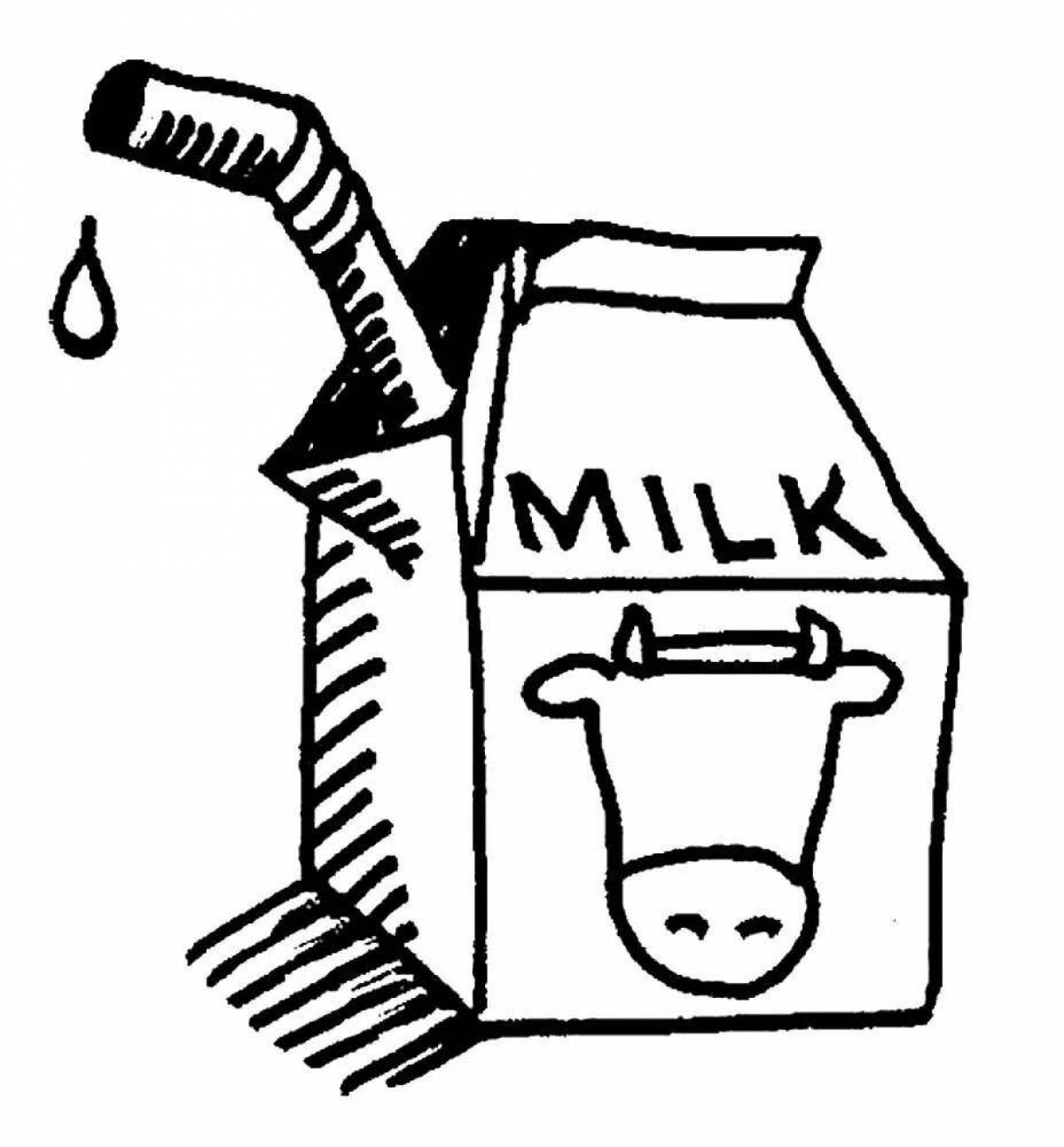 Joyful milk coloring for kids