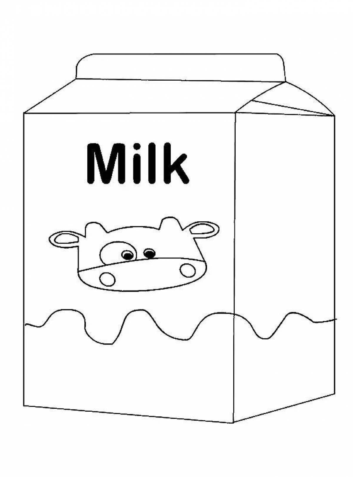 Fun milk coloring for kids