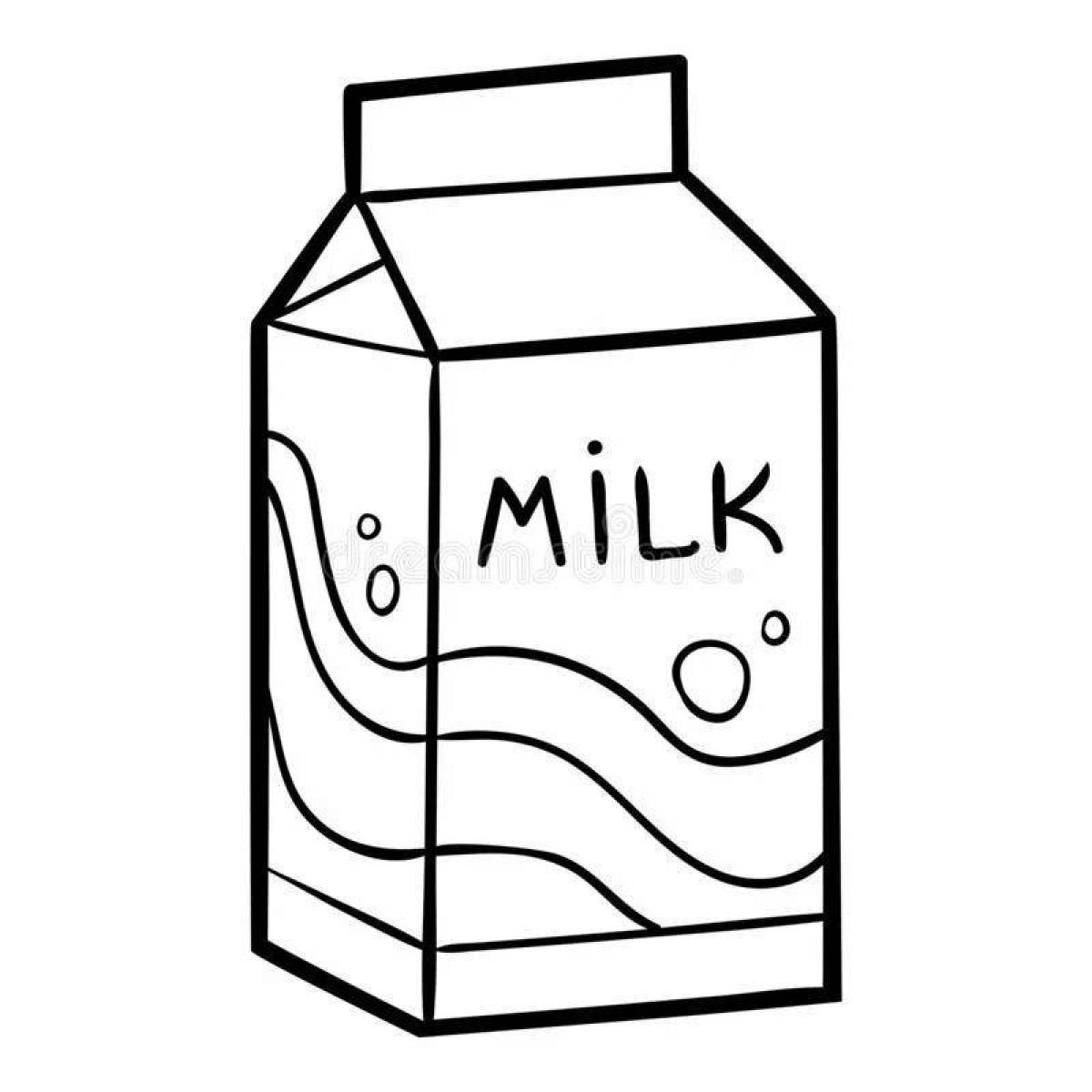 Shining Milk Coloring Page for Toddlers