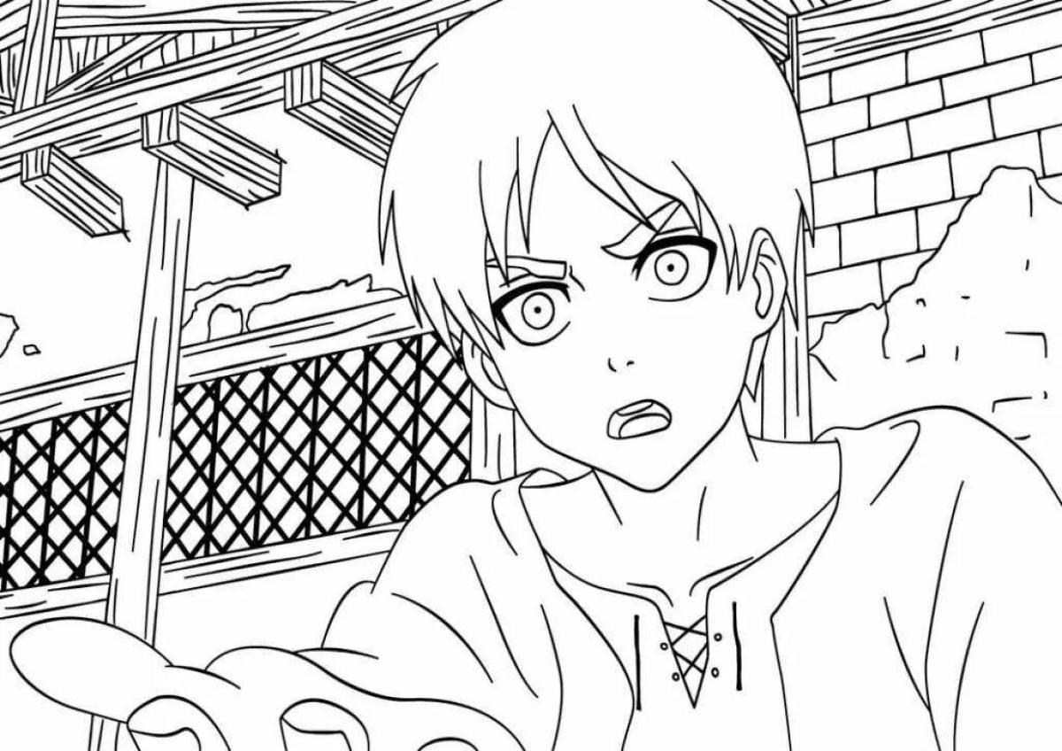 Фото Exuberant coloring page attack on titan anime
