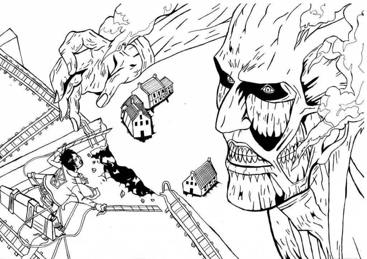 Фото Яркая раскраска страницы атака на аниме титан